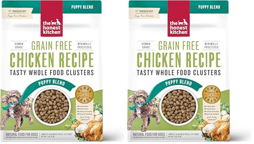 Image of The Honest Kitchen Whole Food Clusters Puppy Grain Free Chicken Dry Dog Food, 1 lb Bag (Pack of 2)