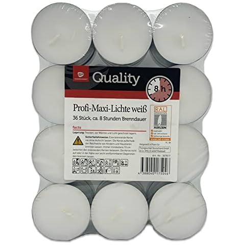 HL-Kauf Teelichter XXL | 8 Std | weiß ohne Duft - Großpackung 36-144 Stk. | 8 Std | aus Paraffinwachs Cover