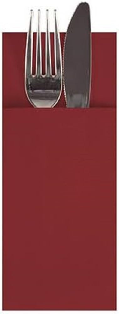 Pochette à couverts contre le vent PAPSTAR 86763 serviette bordeaux pour terrasse