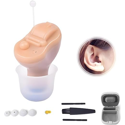 Image of New Invisible Smallest Mini CIC HP910 BLACK Hearing Aid Machine- BLACK FOR LEFT-Single Ear (910 black)