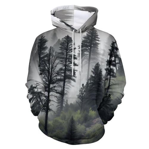 Sweats chic homme imprimé paysage pull à capuche décontracté sport automne