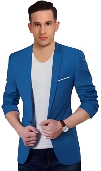 humjoli Single Breasted Casual, Formal, Party, Festive and Wedding Blazer, Blue-picture-44