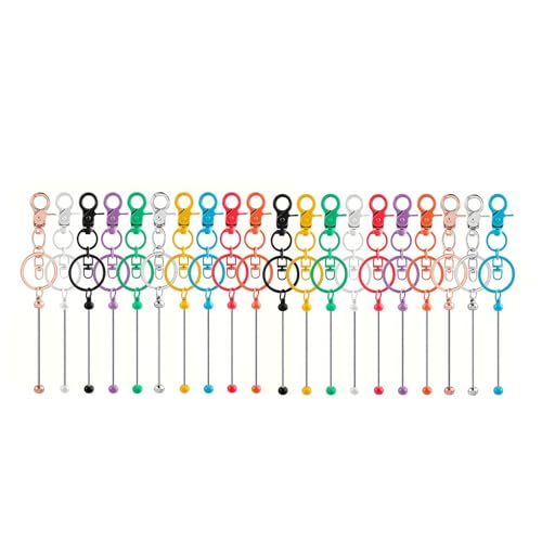 Perles porte-clés avec fermoirs mousquetons pour la création de bijoux personnalisés - Lot de 20
