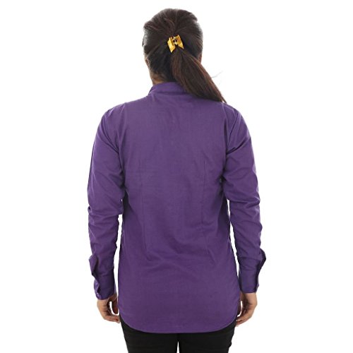 Image of Teemoods Women's Cotton Shirt: Pintuck Yoke, Full Sleeves, Mandarin Collar - Stylish & Comfortable Ladies Top for Casual and Office Wear, Ideal for Indian Summers