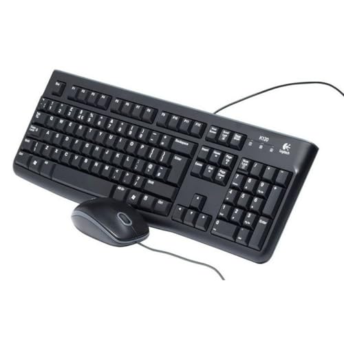 MK120 Combo Tastiera e Mouse con Filo per Windows, Layout Internazionale QWERTY - Nero