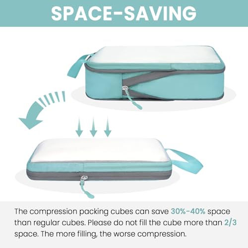 Image of BAGAIL 6 Set Ultralight Compression Packing Cubes Packing Organizer for Travel Accessories Luggage Suitcase Backpack