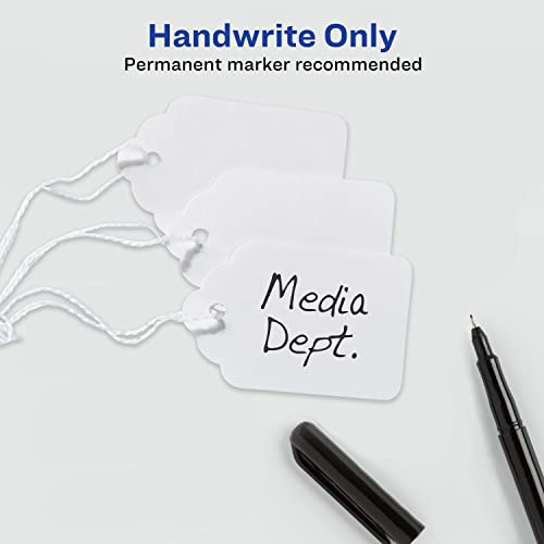 Avery White Strung Marking Tags, 1.75 X 1.09 Inches, Pack Of 100 (6732) #TOP3