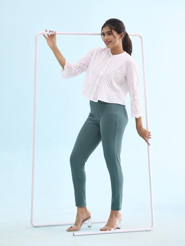 Image of GO COLORS Women Mid Rise Premium Straight Jeans