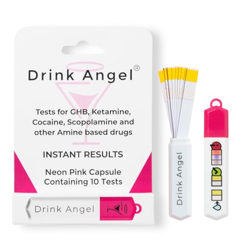Drink Angel Spike Test Capsule Neon Pink Edition | Clinically Tested Drink Spiking Test Strips | UK...
