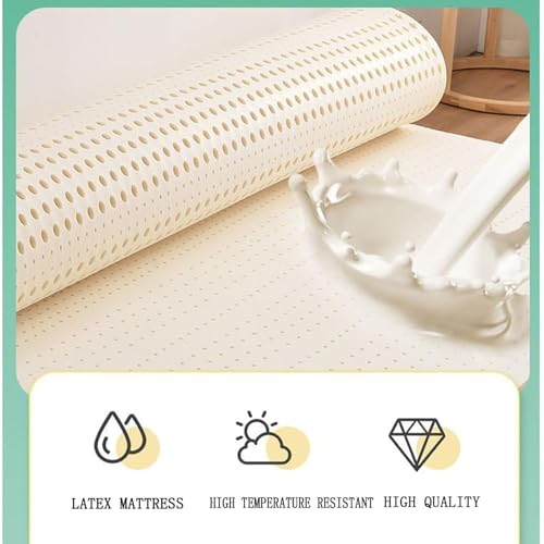 Naturalny lateksowy materac o grubości 10 cm hybrydowa mata na łóżko, oddychający i przenośny materac podłogowy, łatwy do przechowywania, 150 x 200 cm, komfort dla wszystkich osób śpiących