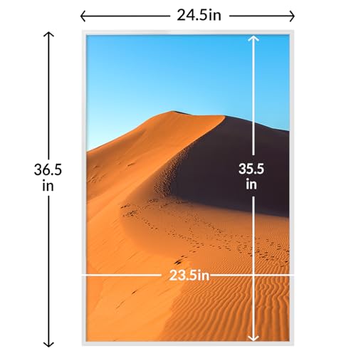 Image of LaVie Home 24x36 Picture Frame for Wall Display, 24x36 White Picture Frame with HD Plexiglas, 24 x 36 Poster Frame 1 Pack, Display Frame for Vertical or Horizontal, Classic Collection