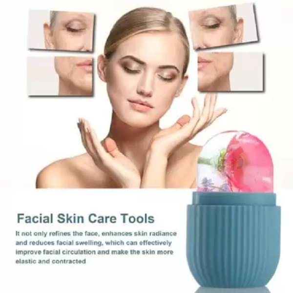 Image of 114 Face Massage Roller For Neck Body Puffy Eyes Facial Roller Beauty Ice Massager (Multicolor)