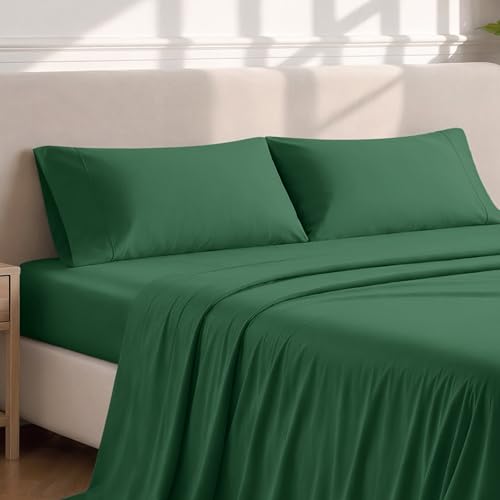 Image of Bare Home Microfiber Pillow Cases - Standard /Queen Size Set of 2 - Cooling Pillowcases - Double Brushed - Forest Green Pillowcases 2 Pack - Easy Care (Standard Pillowcase Set of 2, Forest Green)