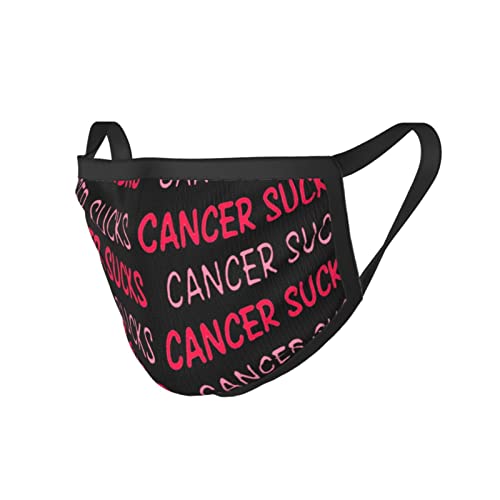 3 Pack Christmas Face Cancer-Sucks-Breast-Awareness Mask,Adjustable Windproof Bandana,Reusable Mouth Cover,Unisex Adult Scarf Black #TOP7