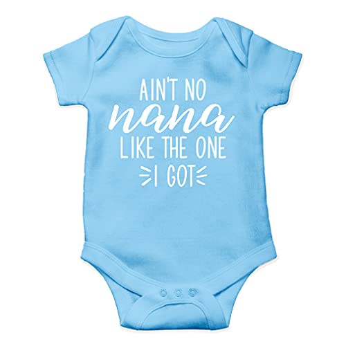 AW Fashions Ain't No Nana Like the One I Got Baby Bodysuit Cute Newborn Girl Trendy Boy Outfit Baby Wear (12 Months, Light Blue)