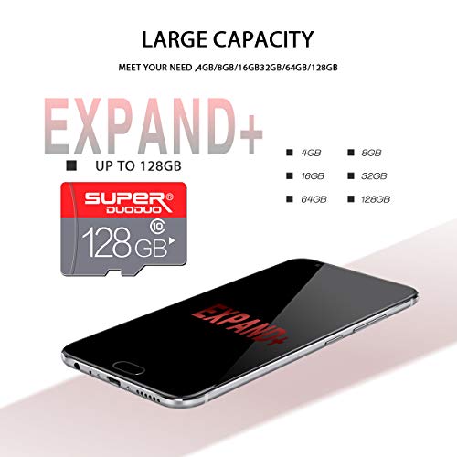 128 GB Micro-SD-Karte, Klasse 10, Speicherkarte mit SD-Kartenadapter, Mikro-Speicherkarte für Kamera (Klasse 10 High… – Bild 6