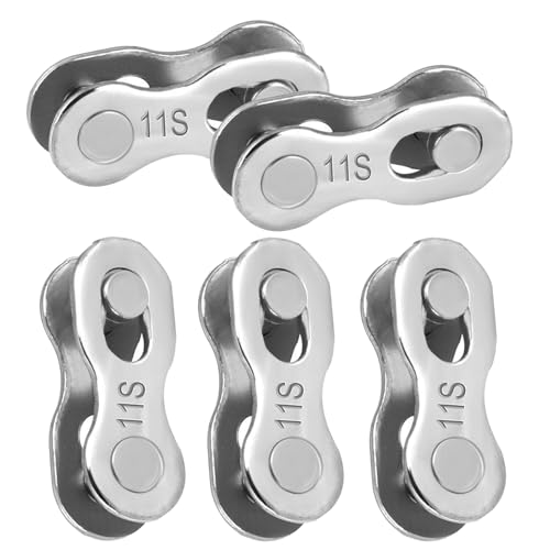 GZDAOXIA 5 Pares Conectores de Cadena de Bicicleta,EslabóN Perdido de Bicicleta,Eslabón de la Cadena de icleta,Acoplamiento RáPido Reutilizable,Eslabones de Acero,para Velocidad 11