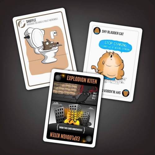 Image of Tickles Explodign Kitens Card Game for Adults & Teens - A Russian Roulette Card Game Ages 18 and up