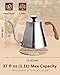 Harriet Gooseneck Kettle with Thermometer for Pour Over Coffee and Tea, 37 fl oz, Stainless Steel, Durable 3-Layer Base, Ideal Spout for Precision Pouring, Compatible with all Stove Tops