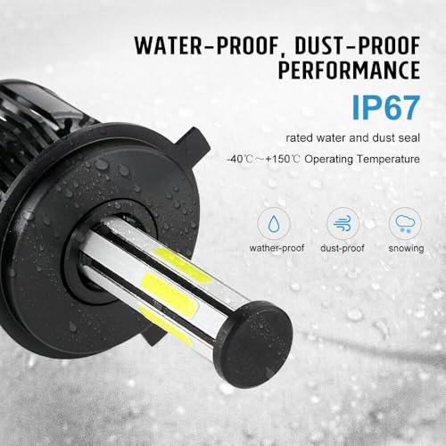 Image of H4 /9003 /HB2 LED Headlight Bulbs with Mini Projector Lens Canbus Hi /Lo Beam LED Headlight Kit for Headlight (6 SIDE 200 WATT)