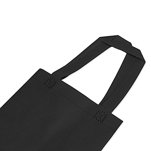 Reusable Gift Bags - 12 Pack Small Totes With Handles, Black Eco Friendly Fabric Cloth For Shopping, Merchandise, Events, Parties, Take-Out, Boutiques, Retail Stores, Small Business Bulk - 8X4X10 #TOP7