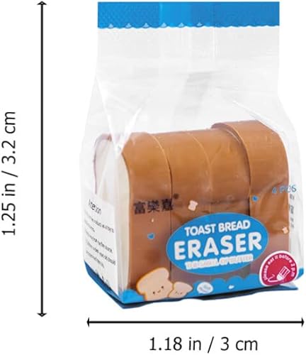 Miniatura 2 de Tofficu 12 piezas de borradores lindos rompecabezas, borradores de lápiz 3D, tostadas de pan, recompensas de aula, regalos de fiesta, suministros de