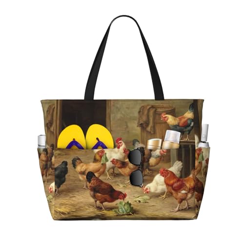 Grand sac à bandoulière grande capacité noir sac de travail poules