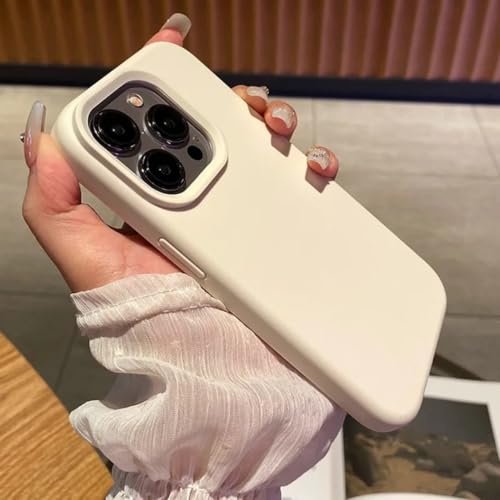 Coque silicone liquide pour iPhone 15 Pro protection intégrale blanc
