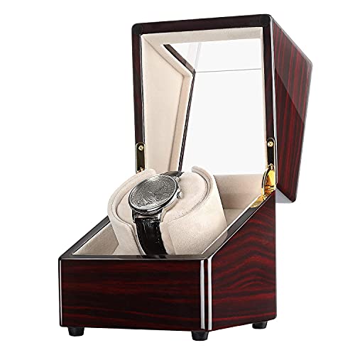 Chiyoda Watch Winder For Single Automatic Watches Solid Wooden Box With Mabuchi Motors, Battery Powered Or Ac Adapter #TOP1