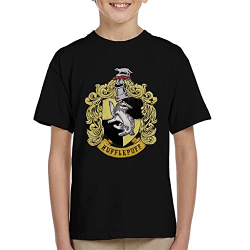 Image of All+Every Harry Potter Hufflepuff House Crest Kid's T-Shirt Black
