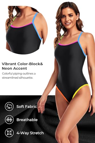 Image of Tempt Me Athletic One Piece Swimsuits for Women | Training, Sport, Racerback, Keyhole, Adjustable straps, Full coverage