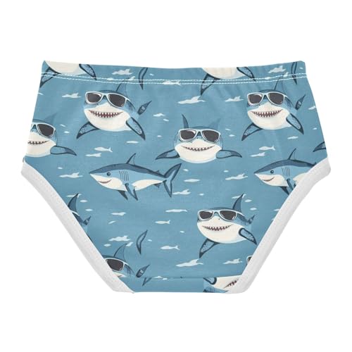 ZZKKO Ocean Sharks Sunglasses Girls Underwear Toddler Panties for Girls Comfort Brief Size 2-8T2