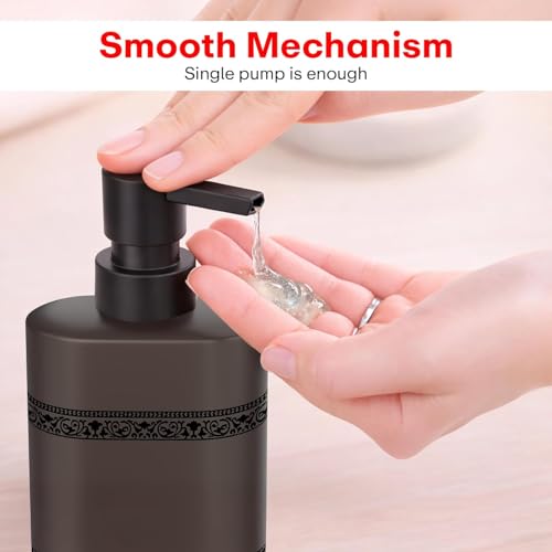 Image of Rioware Ceramic Soap Dispenser Hand Wash Bottles for Basin | Multipurpose Refillable for Liquid Shampoo, Kitchen, Bathroom, and Household Use | 300Ml, Pack of 2 - Ivory White & Taupe Grey