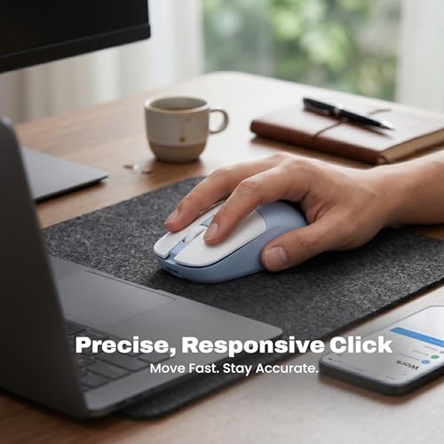 Image of EVM 2.4GHz Wireless Mouse with USB Receiver | 1200 DPI Optical Sensor | 4 Keys Ergonomic Mouse | Smooth Tracking | Wireless Mouse for Laptop, Desktop & Mac | EWLM-630-Blue