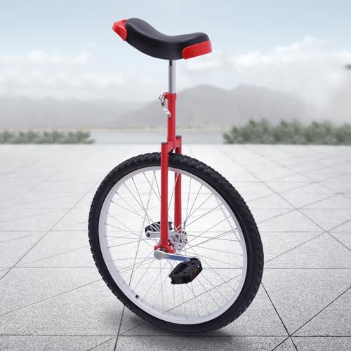 AKaSping 24-Inches Wheel Unicycle Leakproof Tire Wheel Cycling Adjustable Seat Unicycle for Adults Outdoor Sports Fitness Exercise Health