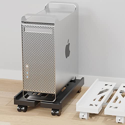 Soporte móvil para CPU ajustable en ancho, con 4 ruedas caster, para torre de computadora, ideal para PC gamer (Negro, 40 × 22–35 × 7 cm) miniatura 2