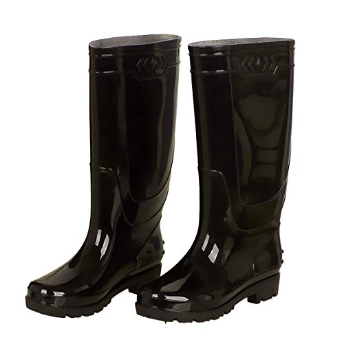 CCZZ Herren Langschaft Gummistiefel Regenstiefel Gartenarbeit Mode Outdoor Rain Boots Sport Retail Arbeitsgummistiefel Schwarz 40-44 EU