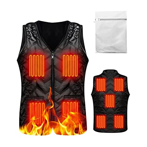 MOXTOYU 9 Heating Zones Electric Heated Vest Men Women, 3 Temperature Control Heated Jacket with Adjustable Size, USB Charging Heated Gilet, Gift for Thanksgiving Christmas Birthday (Black) Cover