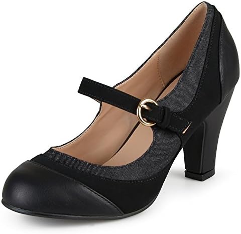 Two-Tone Tweed Mary Jane Pumps 