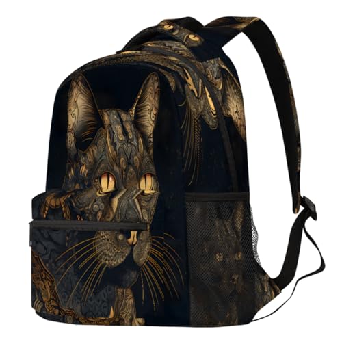 Sac à dos ethnique avec motifs chat et fleur pour un style unique au quotidien