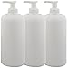 Produktbild Kosmetex Leerer Seifenspender 500ml weiße Flasche mit Pumper, Pumpflasche, 3 x 500ml