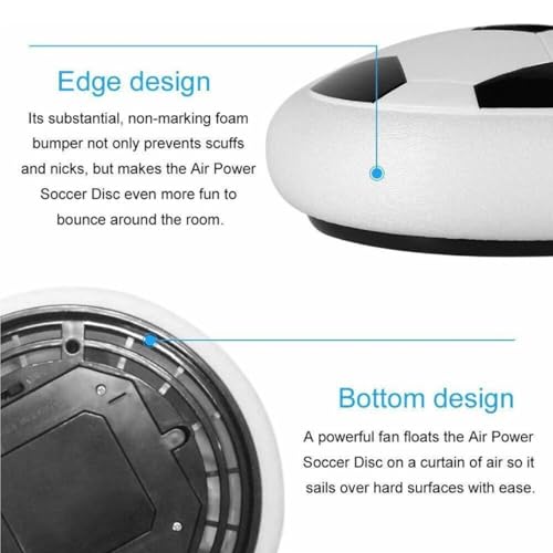 Image of Hover Football for Kids | Rechargeable LED Air Power Soccer Disc | Indoor Floating Football Toy with Soft Foam Bumper