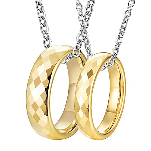 Colliers couple bague tungstène doré KnSam anti rayures