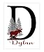 Personalized Woodland Moose Buffalo Plaid Baby Boy Nursery Decor Unframed Print - Baby Name Letter Initial Monogram