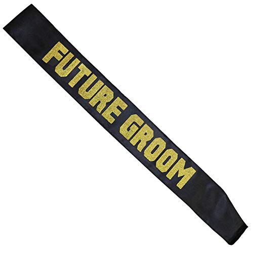 strongBlack Satin Future Groom Sash/strong