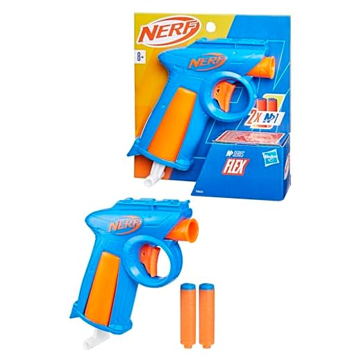 Hasbro Nerf N Series Blaster Flex, Blaster di Plastica con 2 Dardi Nerf N1 Compatibili con i Lanciatori Nerf N Series, Azzurro e Arancione, Giocattolo per Bambini e Bambine dagli 8 Anni in Su