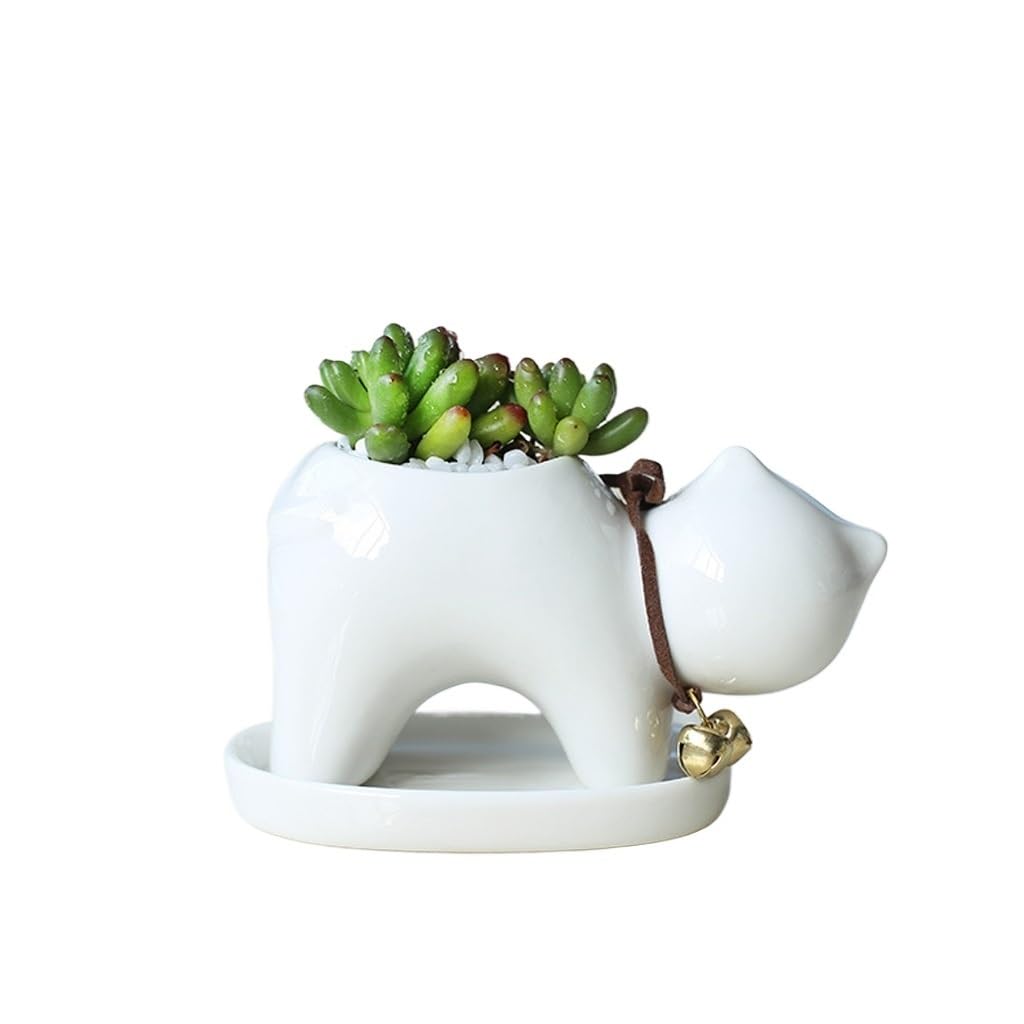 GELASIGE Flower Pots Creative Succulent Ceramic Flowerpots, Home Furnishings, Kitten Potted Plants Outdoor Flower Pots