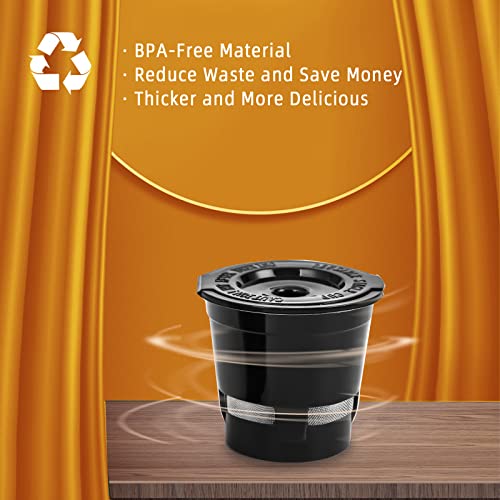 Chulux Reusable Mesh Coffee Filter Cup 4-Pack For Keurig 1.0 Brewer, Universal Single Serve Refillable Coffee Filters, Black&Purple #TOP3