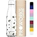 PROWORKS Bouteille d'eau Isotherme, sans BPA, Gourde INOX Reutilisable pour Maintien Chaud de 12 Heures & du Froid Jusqu’à 24 Heures, Sport, Gym, Voyage - 1 Litre - Abeille Blanc