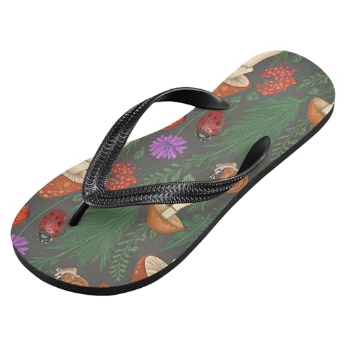 Burbuja Mushrooms Snails Herb Flip Flops for Women Men, Soft Thong Sandals Rubber Slippers for Pool Beach Essentials2